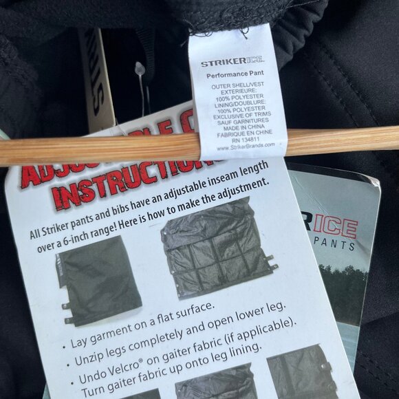 Striker Ice Performance Black Pants Mens XXL Waterproof Climate Fishing Zipper - Picture 10 of 16